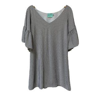 Judith March Womens Dress V Neck Black White M